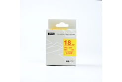 Epson LC-SC18YR, 18mm x 8m, червен печат / жълт фон, съвместима лента