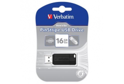 Verbatim 49063 Store N Go PinStripe, USB флаш памет, USB A 2.0, 16GB, с изваждащ се конектор, черно