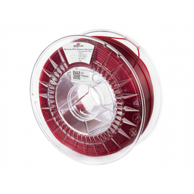 Spectrum 81551 3D филамент, PETG Premium High Speed, 1,75mm, 1000g, Прозрачно червен (Transparent red)