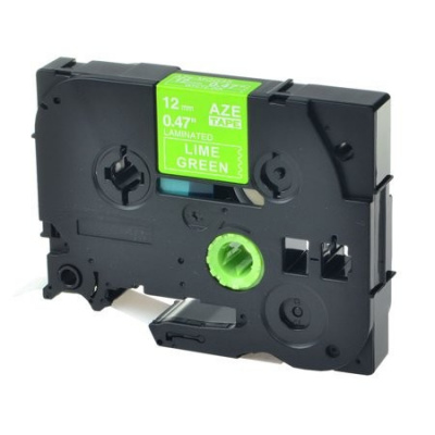 Съвместима лента с Brother TZ-MQG35/TZe-MQG35, 12mm x 5m, бял печат / Лайм база