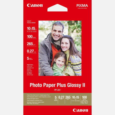 Canon Paper Plus Photo 2311B072, 100 бр., 10x15см, лъскав, мастиленоструен, бял, фотографска хартия