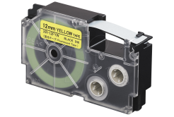 Casio XR-12FYW , 12mm x 8m, черен печат / сигнал жълт фон, съвместима лента