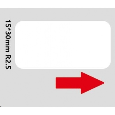 Niimbot A2A68601301, 15x30mm, 195 бр., бели самозалепващи се етикети