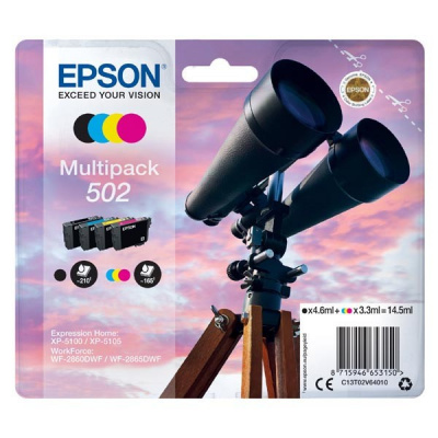 Epson 502 T02V640 CMYK оригинален комплект касети