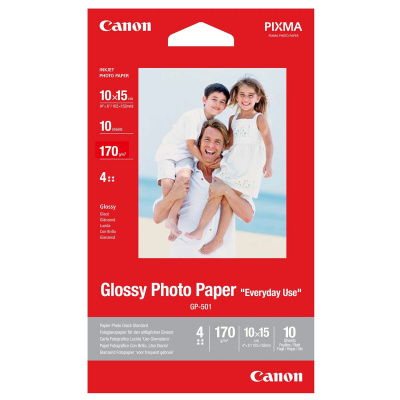 Canon Photo paper лъскав GP-501 0775B005, 210 г/м2, 10x15см, 10 бр., лъскав, бял, фотографска хартия