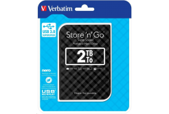 VERBATIM HDD 2.5"  2TB Store 'n' Go Portable Hard Drive USB 3.0, Black GEN II