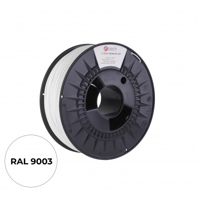 C-Tech 3DF-P-ABS1.75-9003 3D филамент, PREMIUM LINE, ABS, 1,75mm, 1000g, Сигнално бял (Traffic white)