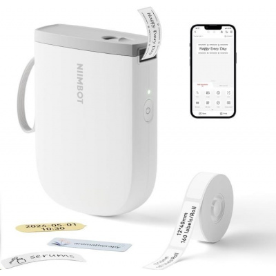 Niimbot D11-H Smart 1AA57281601, етикетираща машина, Бял + ролка с етикети