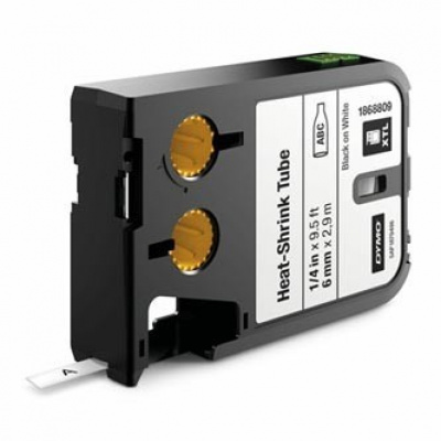 Dymo XTL 1868809, 6mm x 2,7m, черен печат/бял фон, оригинална лента