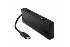 HP USB-C многопортов хъб 4-портов, B8SU8UT, черен, дължина на кабела 15 см, 1 USB Type-CR, 2 USB Type-A, 1 RJ-45