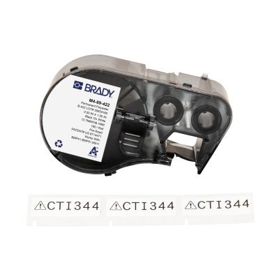 Brady M4-89-422 / 170737, 12.70 mm x 38.10 mm, Polyester, черно копиране / бял фон