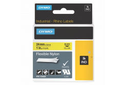 Dymo Rhino 1734525, S0773850, 24mm x 3,5m черен печат / жълт фон , оригинална лента