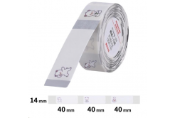 Niimbot A2G88778801, 14x40mm, 160 бр, Плюшени мечета, самозалепващи се етикети