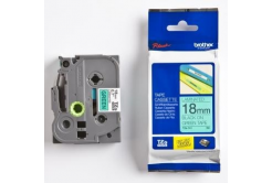 Brother TZ-741 / TZe-741, 18mm x 8m, черен печат / зелен фон, оригинална лента
