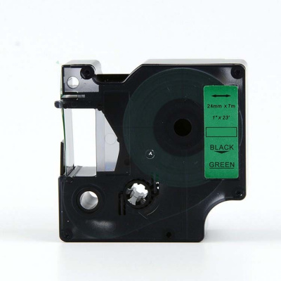 Съвместима лента с Dymo 53719, S0720990, 24mm x 7m, черен печат / зелен фон