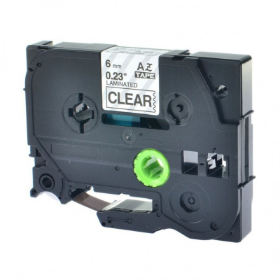 Съвместима лента с Brother TZ-S111/TZe-S111, 6mm x 8m, екстра лепило черен печат/ясен база