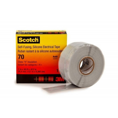 3M 70 Scotch Самозалепваща се силиконова лента, 25 мм x 9,1 м