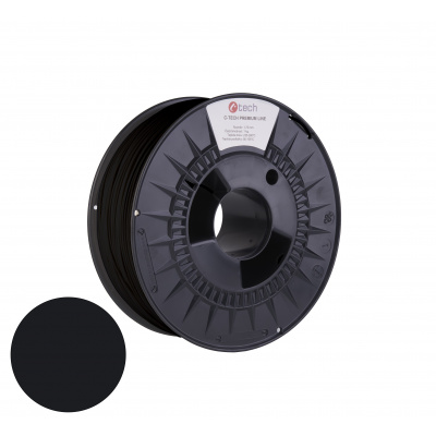 C-Tech 3DF-P-PA61.75-9017 3D филамент, PREMIUM LINE, PA6, RAL9017 1,75mm, 1000g, Сигнално черен (Traffic black)