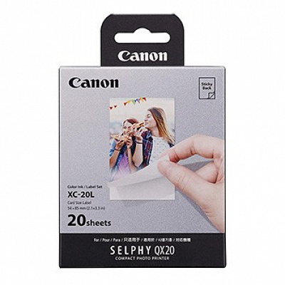 Canon Ink Paper Set XC-20L, XC-20L, комплект мастило и фотохартия хартия, 20 отпечатъка, 54x85 mm тип smooth,protective coating, 6755C002