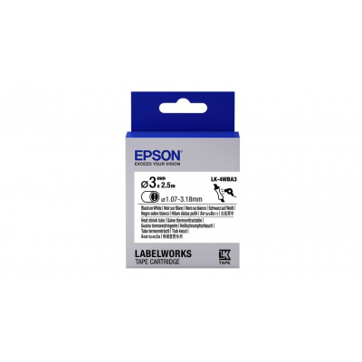 Epson LK-4WBA3 C53S654903 4мм x 3м, черно копиране / бял фон, оригинален термоусадочен шлаух