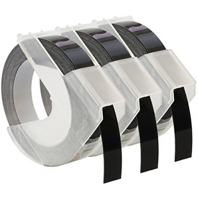 Съвместима лента с Dymo S0847730, 9mm x 3 m, бял печат / черен фон, 3бр