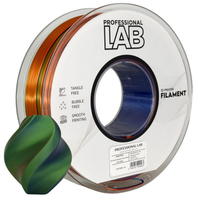 Professional Lab FG-P106-E1, 3D филамент, PLA Silk, 1,75mm, 1000g,  Tri Color, Многоцветен (Orange, Blue, Green)