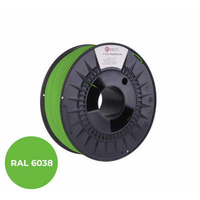 C-Tech 3DF-P-PETG1.75-6038 3D филамент, PREMIUM LINE, PETG, RAL6038, 1,75mm, 1000g, Луминесцентен зелен (Luminescent green)