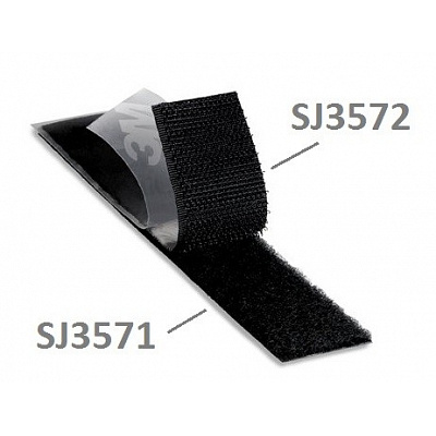 3M Hook & Loop™ SJ3572, черен, кукички 25 mm x 45,7 m