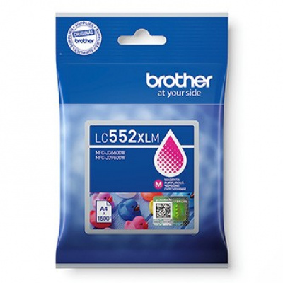 Brother originální ink LC552XLM, magenta, 1500str.