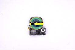Epson LK-6YBA11 / SU11Y, 11mm x 2,5m, черен печат / жълт фон, свиваема лента, съвместима