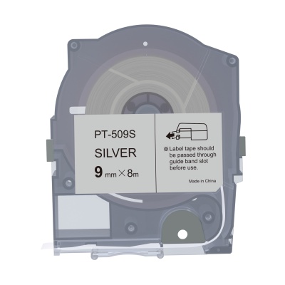 Max LM-509S, 9mm x 8m, сребро съвместима лента