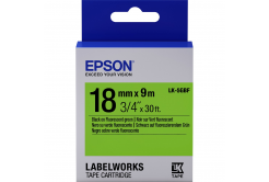 Epson LabelWorks LK-5GBF C53S655005 18мм x 9м, черно копиране / зелен фон, флуоресцентен, оригинален лента