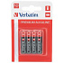 VERBATIM Алкални батерии AAA, 4 PACK , LR3