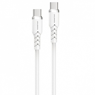 Powerton ENERGY WHITE EDITION USB-C кабел, 60W, 1 м, силиконов, бял
