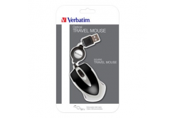 Verbatim 49020 Go Mini, Кабелна мишка, 1000DPI, оптичен, черно