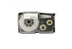 Casio XR-18FRD , 18mm x 8m, черен печат / сигнал червен фон, съвместима лента