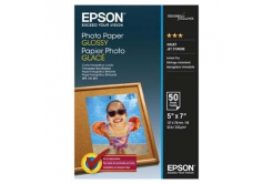 Epson Glossy Photo Paper C13S042545, 200 г/м2, 13x18см, 50 бр., лъскав, мастиленоструен, бял, фотографска хартия