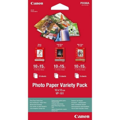 Canon Photo Paper Variety Pack VP-101 0775B078, 10x15см, 20 бр., лъскав, бял, фотографска хартия