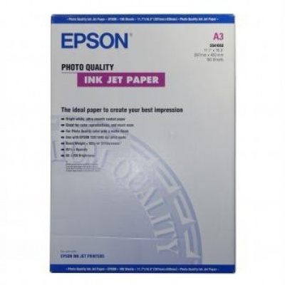 Epson Photo Quality InkJet Paper S041068 C13S041068, 105 г/м2, A3, 100 бр., мат, бял, фотографска хартия