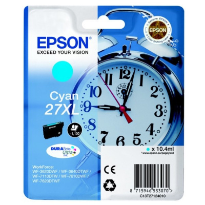 Epson T27124012, 27XL циан (cyan) оригинална касета