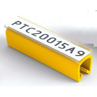 Partex PTC50015A4, жълто, 100 бр, (6,0-7,2мм), PTC калъф за етикети с закопчалка