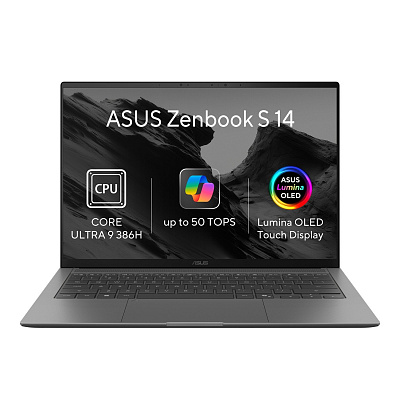 ASUS Zenbook S 14 OLED/UX5406AA-OLED234XZ/U9-386H/14"/2880x1800/T/32GB/1TB/Intel int/W11P/Сив/2R