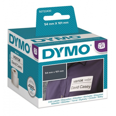 Dymo 99014, S0722430, 54мм x 101мм, бели хартиени етикети