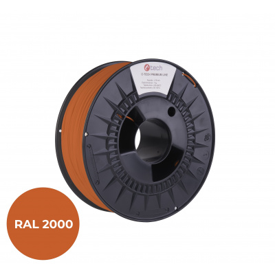 C-Tech 3DF-P-ASA1.75-2000 3D филамент, PREMIUM LINE, ASA, RAL2000, 1,75mm, 1000g, Жълт - Оранжев (Yellow - Orange)