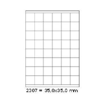 Самозалепващи етикети 35 x 35 mm, 48 етикети A4, 100 листа