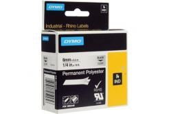 Dymo Rhino 1805440, 6mm x 5,5m, черен печат/прозрачен фон, оригинална лента
