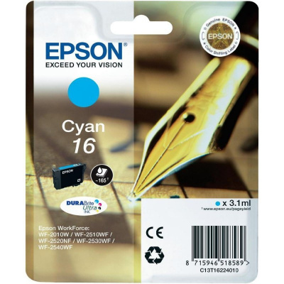 Epson T16224022, T162240 циан (cyan) оригинална касета