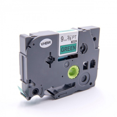 Brother TZe-V721, 9mm x 5,5m, черен печат / зелен фон, винил, съвместима лента