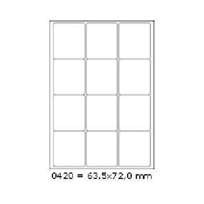 Самозалепващи етикети 63,5 x 72 mm, 12 етикети A4, 100 листа