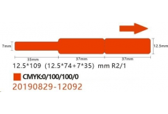 Niimbot A2K18638001, 12,5x109mm, 65 бр, червен самозалепващи се етикети за кабели